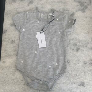 Z Supply Heather Gray Star Pocket Baby Bodysuit